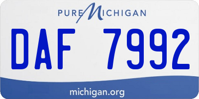 MI license plate DAF7992