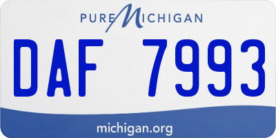 MI license plate DAF7993