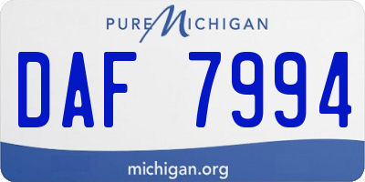 MI license plate DAF7994