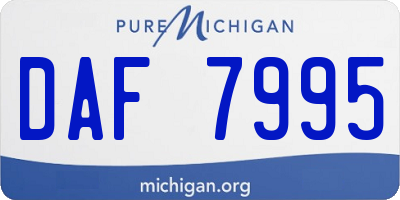 MI license plate DAF7995