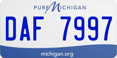 MI license plate DAF7997