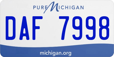 MI license plate DAF7998