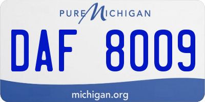 MI license plate DAF8009