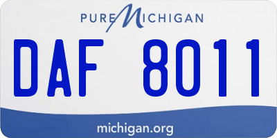 MI license plate DAF8011