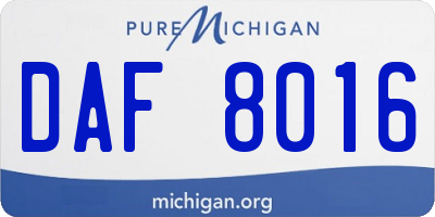 MI license plate DAF8016