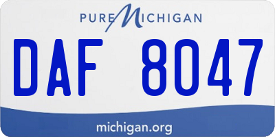 MI license plate DAF8047