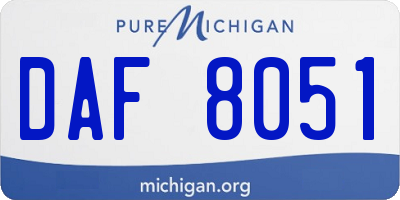 MI license plate DAF8051