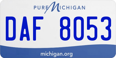 MI license plate DAF8053