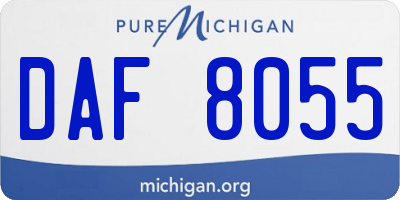 MI license plate DAF8055