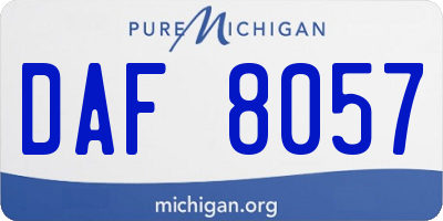 MI license plate DAF8057