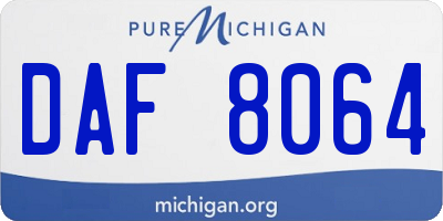 MI license plate DAF8064