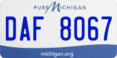 MI license plate DAF8067