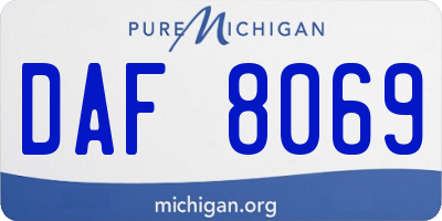 MI license plate DAF8069