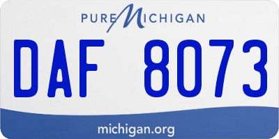 MI license plate DAF8073