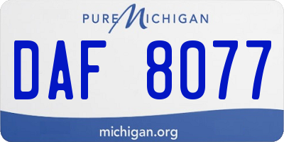 MI license plate DAF8077