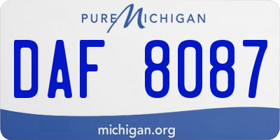 MI license plate DAF8087
