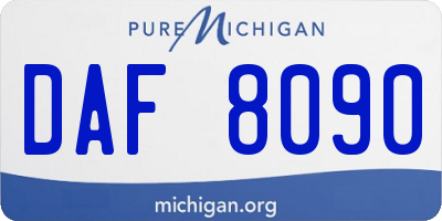 MI license plate DAF8090