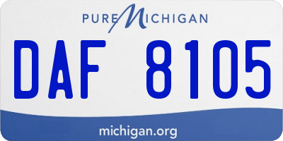 MI license plate DAF8105