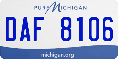 MI license plate DAF8106