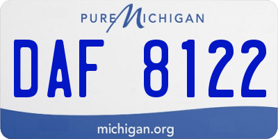 MI license plate DAF8122