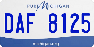 MI license plate DAF8125