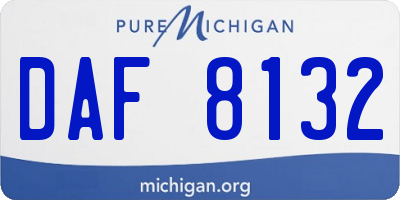 MI license plate DAF8132