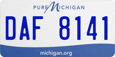 MI license plate DAF8141