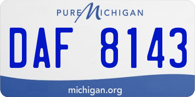 MI license plate DAF8143