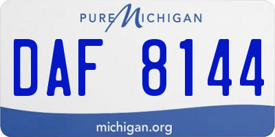 MI license plate DAF8144