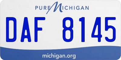 MI license plate DAF8145