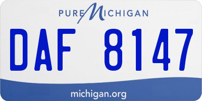 MI license plate DAF8147