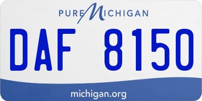 MI license plate DAF8150