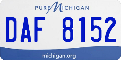 MI license plate DAF8152