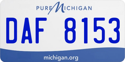 MI license plate DAF8153