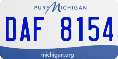 MI license plate DAF8154