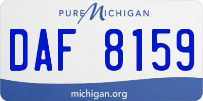 MI license plate DAF8159