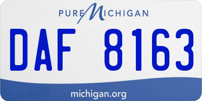 MI license plate DAF8163