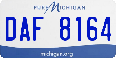MI license plate DAF8164