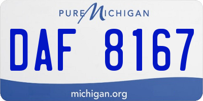 MI license plate DAF8167