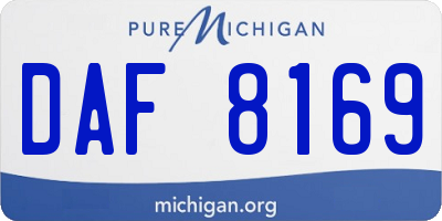 MI license plate DAF8169