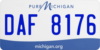 MI license plate DAF8176