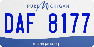 MI license plate DAF8177