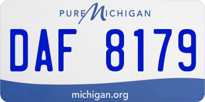 MI license plate DAF8179