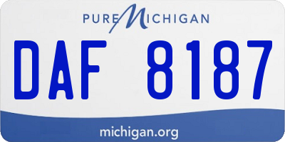 MI license plate DAF8187