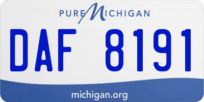 MI license plate DAF8191