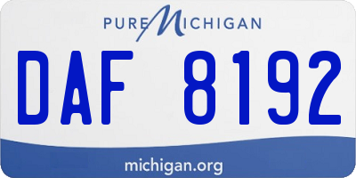 MI license plate DAF8192