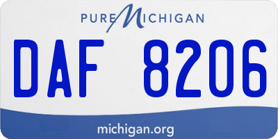 MI license plate DAF8206