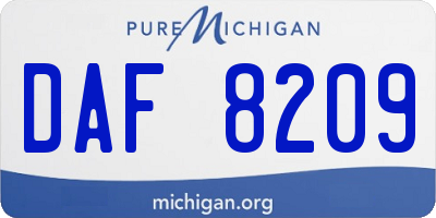 MI license plate DAF8209