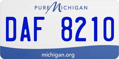 MI license plate DAF8210
