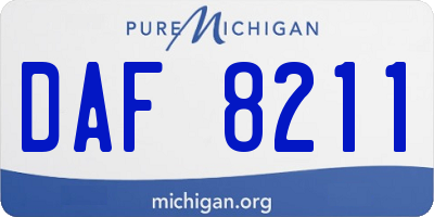 MI license plate DAF8211